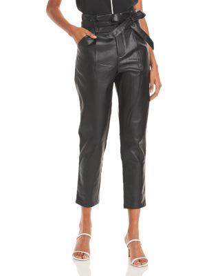 Faux Leather Paperbag-Waist Pants - 100% Exclusive