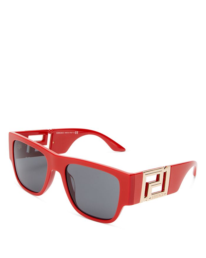 Versace Men's Square Sunglasses, 57mm In Red / Dark Gray