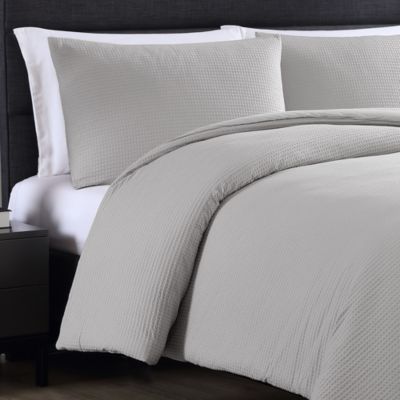 Waffle Pique Duvet Cover Set, Queen