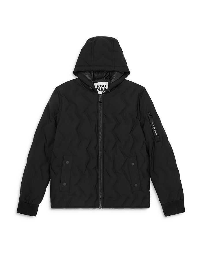 The Kooples Quilted Hooded Jacket In Black