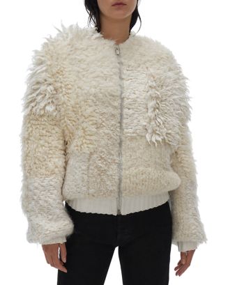 Helmut lang faux fur bomber outlet jacket