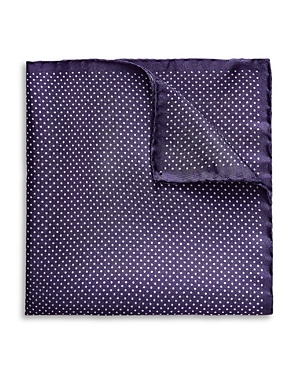 Shop Eton Polka Dot Silk Pocket Square In Purple