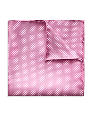 Eton Polka Dot Silk Pocket Square In Pink