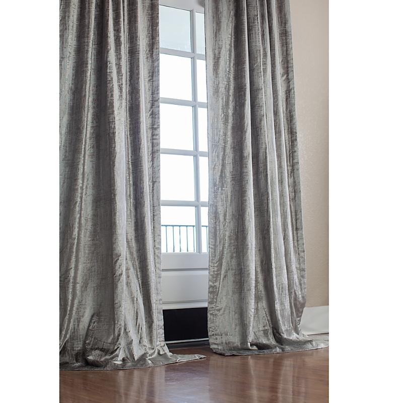 Lili Alessandra Moderne 120 X 52 Drapery Panel, Pair In Silver/silver
