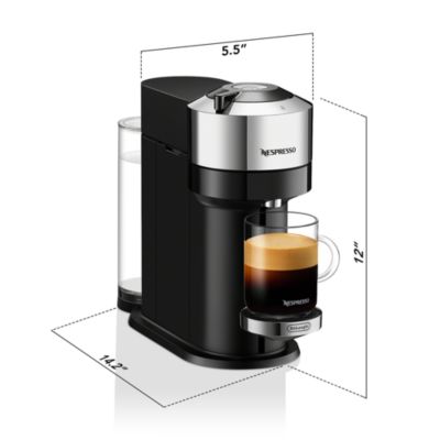 Vertuo Next Deluxe by De'Longhi with Aeroccino Milk Frother, Pure Chrome