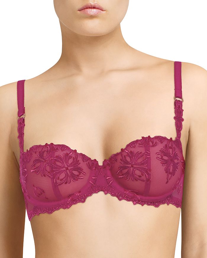 Chantelle Champs-elysees Lace Unlined Demi Bra In Magenta