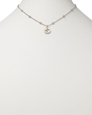 Sterling Silver Interlocking G Cluster Chain Necklace, 14"