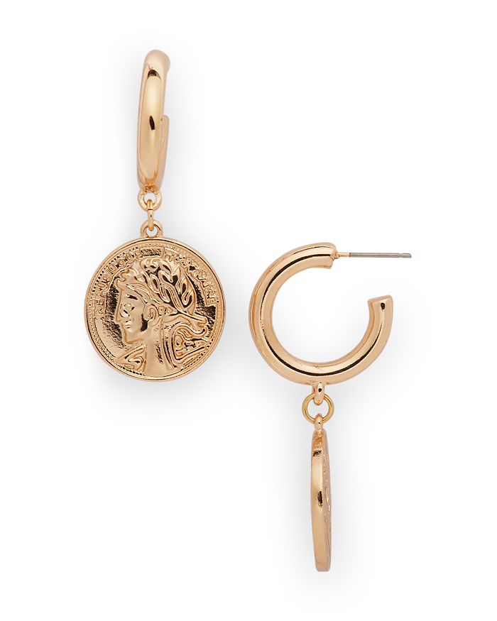 Aqua Coin Charm Hoop Earrings - 100% Exclusive In Gold