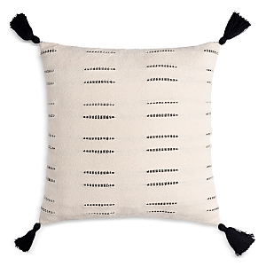 Surya Eden Tasseled Decorative Pillow, 20 X 20 In Cream/black