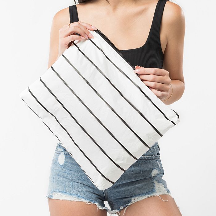 Shop Aloha Collection Pinstripe Max Pouch In Black On White