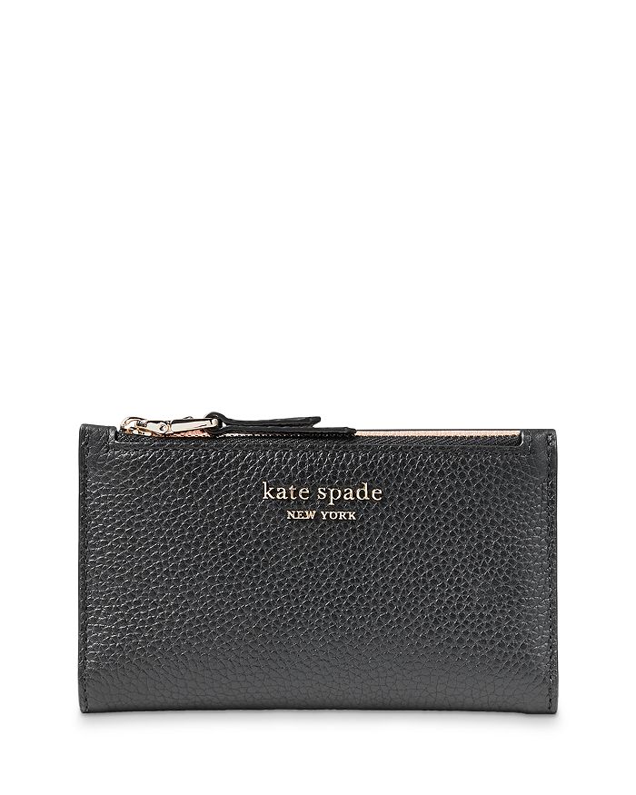 Kate Spade New York Spencer Small Leather Bifold Wallet In Black/pink