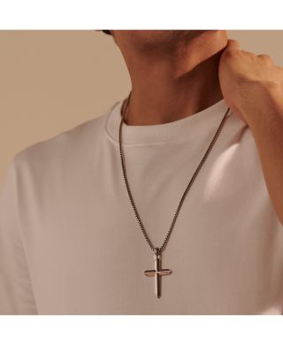 Sterling Silver Classic Chain Cross Pendant Necklace, 26"