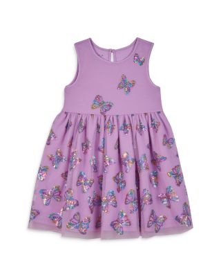Pippa & Julie Girls' Sequined Butterfly Mesh Overlay Dress - Little Kid |  Bloomingdale's