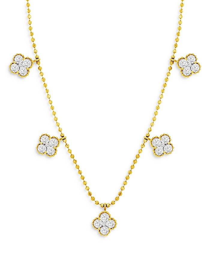 Bloomingdale's Diamond Clover Station Necklace in 14K Yellow Gold, 1.0 ct.  t.w. - 100% Exclusive