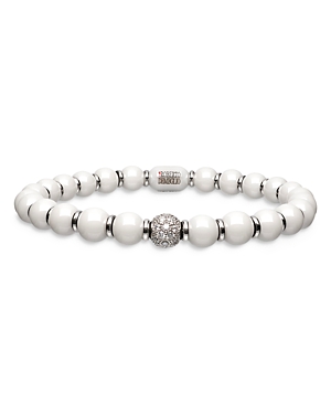 Roberto Demeglio 18k White Gold & Ceramic Stretch Bracelet With Diamonds In White