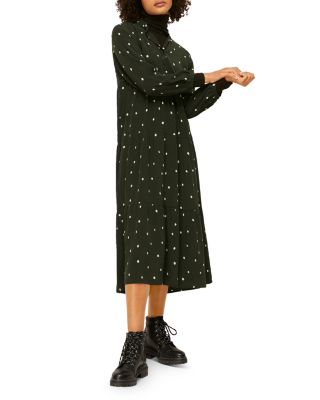 whistles green polka dot dress