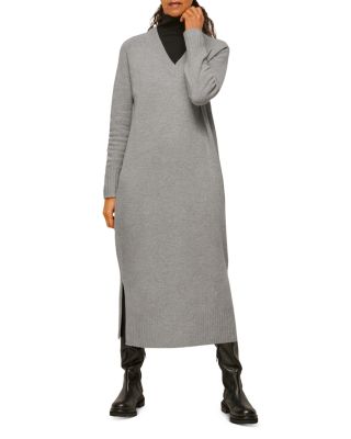 whistles funnel neck wool knit dress