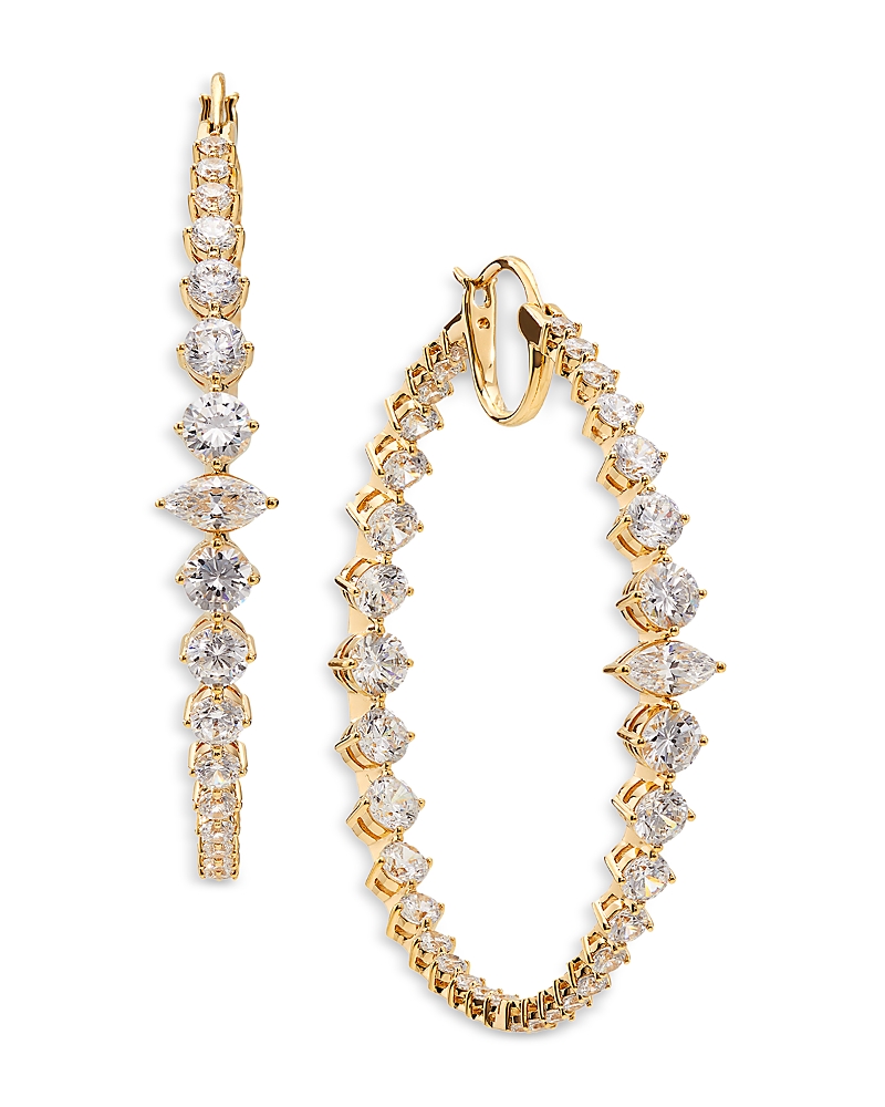 Nadri Leah Statement Hoop Earrings In Gold