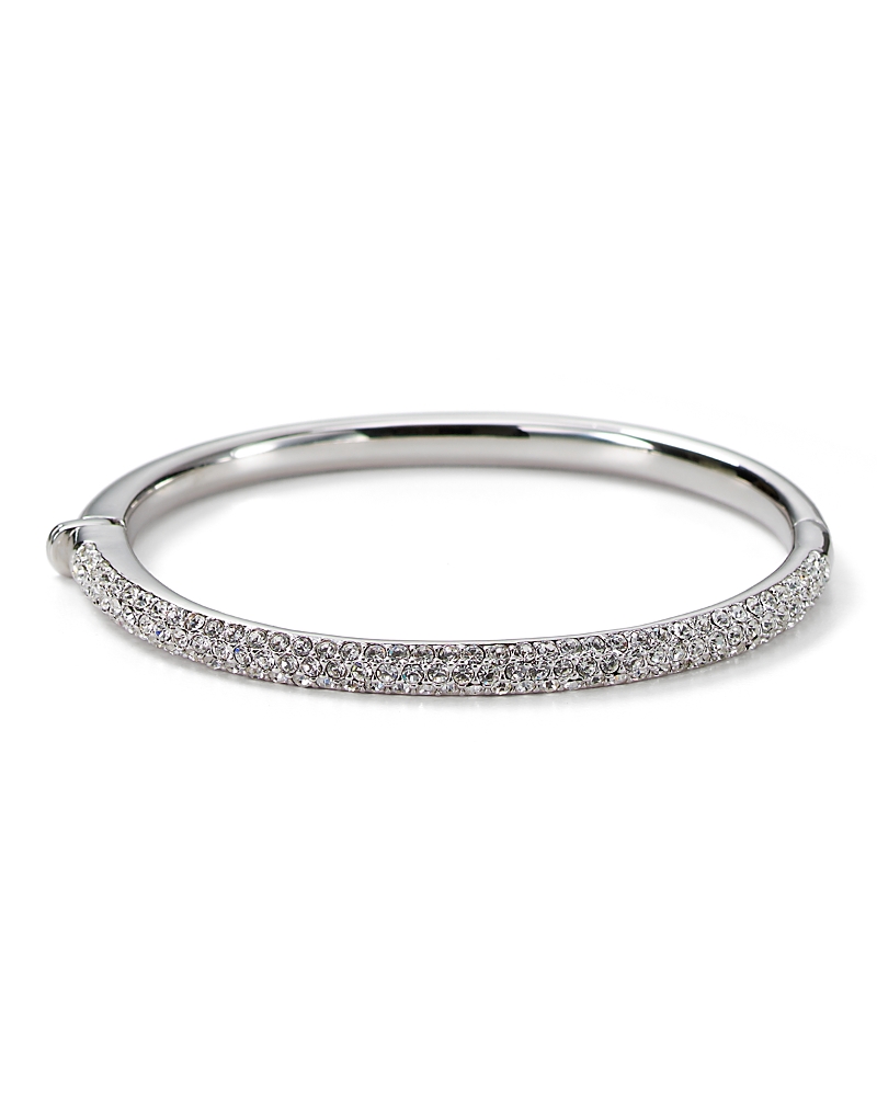 Nadri Triple Row Bangle In Rhodium