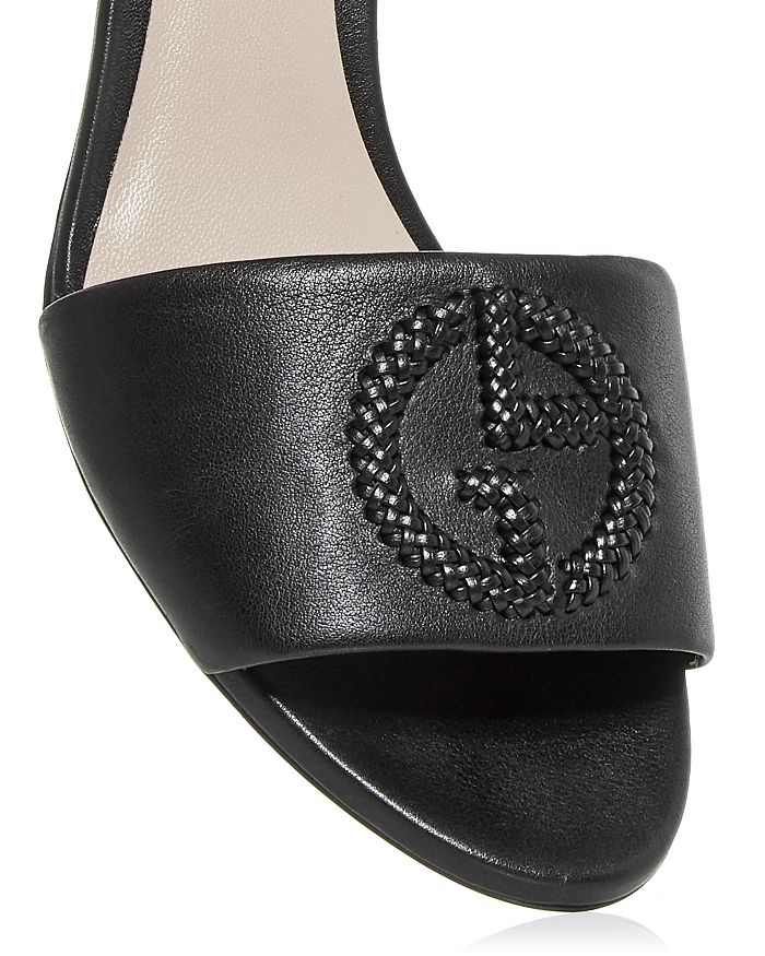 Shop Giorgio Armani Women's Slingback Block Heel Sandals In Solid Black
