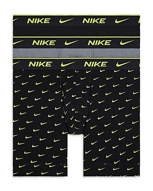 Nike Dri-fit Everyday Assorted 3-pack Performance Boxer Briefs In Cool Swoosh Print