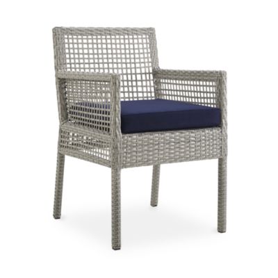 Aura Outdoor Patio Wicker Rattan Dining Armchair, Set of 2