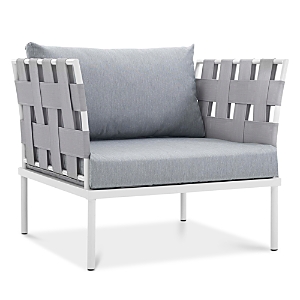 Modway Harmony Outdoor Patio Armchair In White Gray