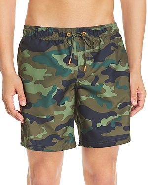 Shop Sundek Camouflage Print Swim Shorts In Vintage Deep