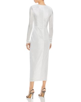 white long sleeve pencil dress