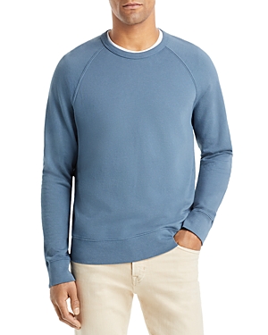 Vince Long Sleeve Garment Dye Crew Sweatshirt In Washed Malibu Water
