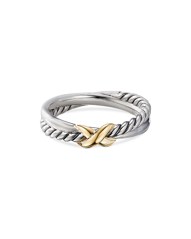 David Yurman Sterling Silver & 18K Yellow Gold Petite X Ring