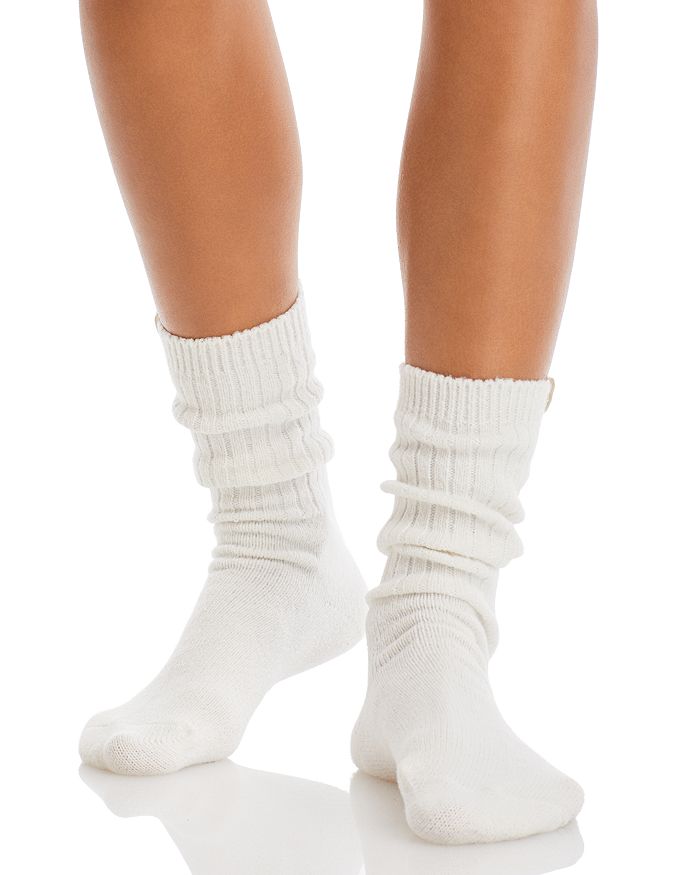 Ugg Rib Knit Crew Socks In Cream