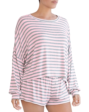 Honeydew French Terry Loungewear Sweatshirt Separate In Pop Stripe