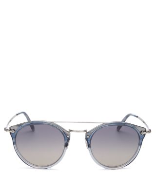 Oliver Peoples Remick Brow Bar Round Sunglasses, 50mm  display picture 1