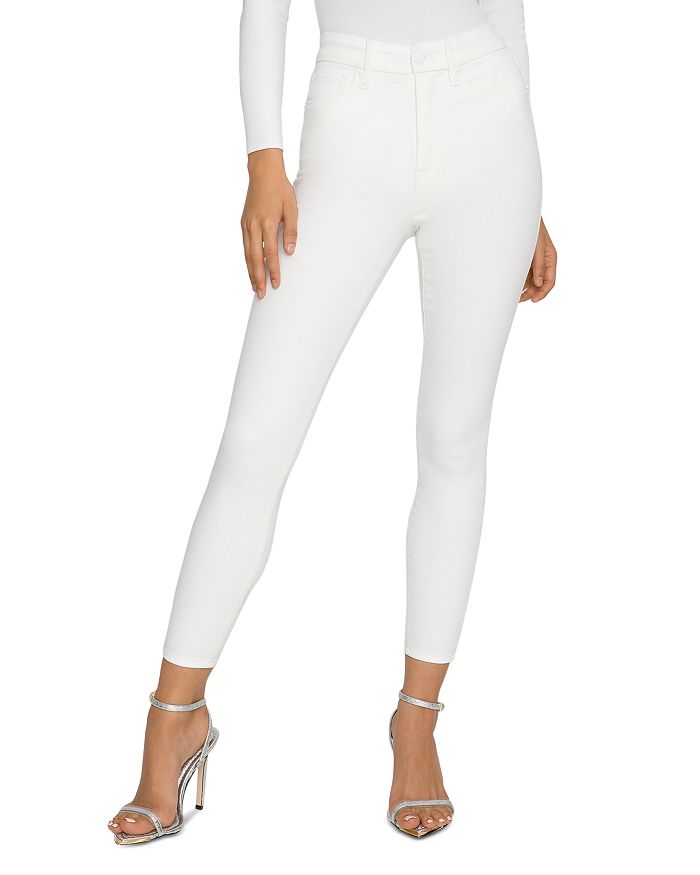 Good American Good High-rise Stretch Sculpting Crop Jeans In White023