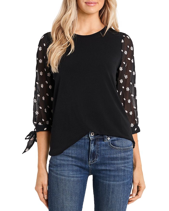 CeCe Embroidered Puff Sleeve Top | Bloomingdale's