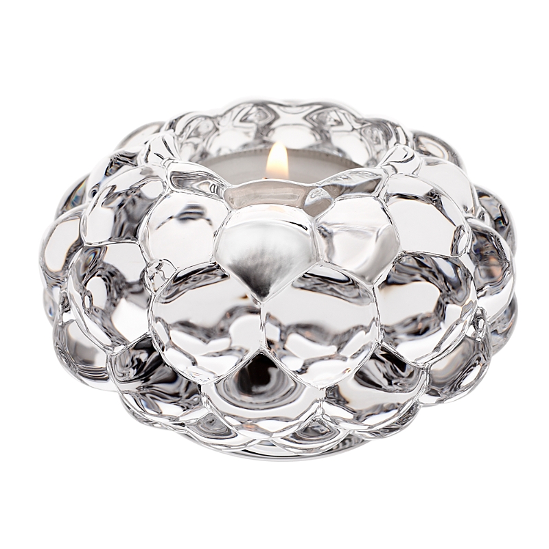 Orrefors Raspberry Votive In Clear