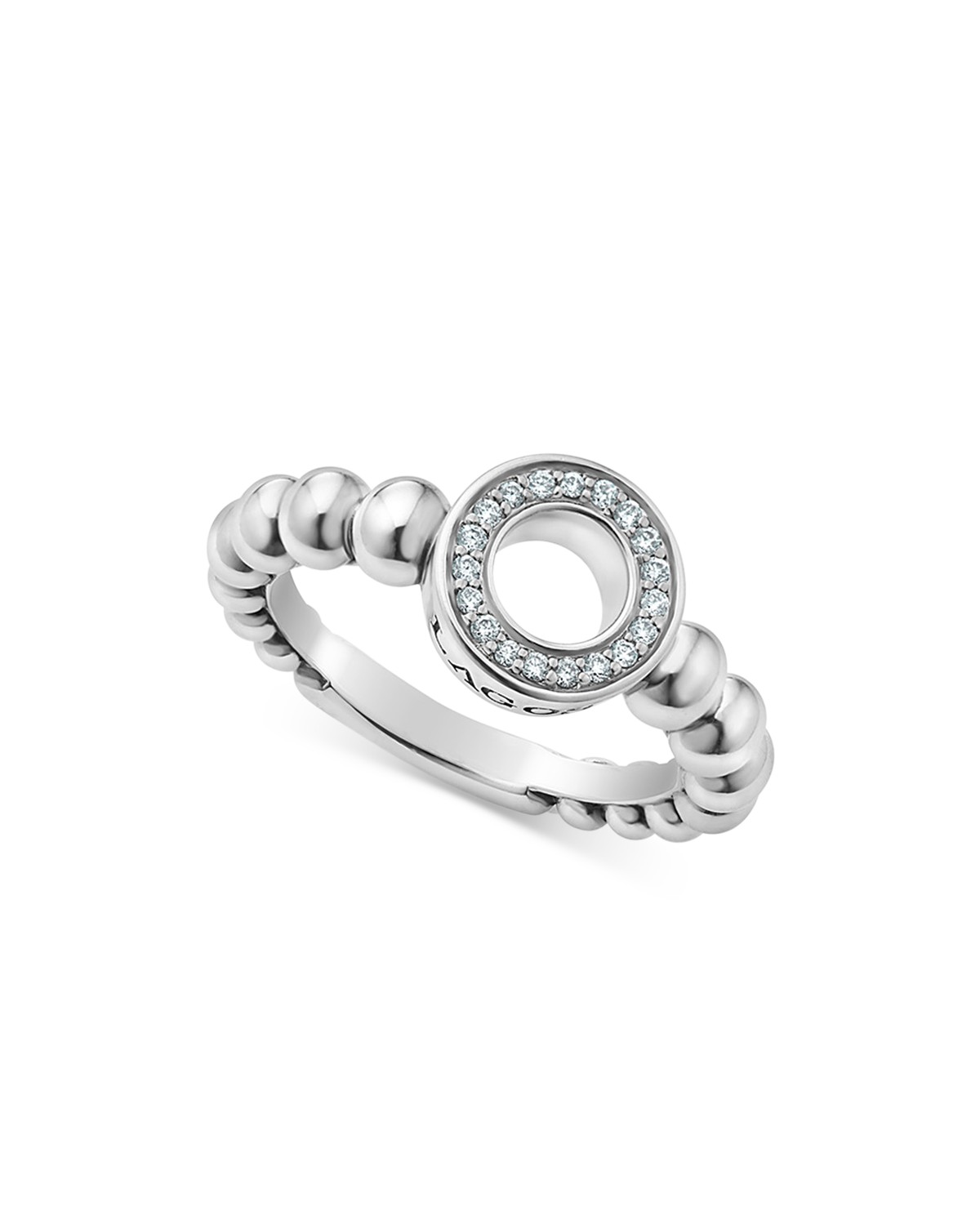 Sterling Silver Caviar Spark Diamond Ring