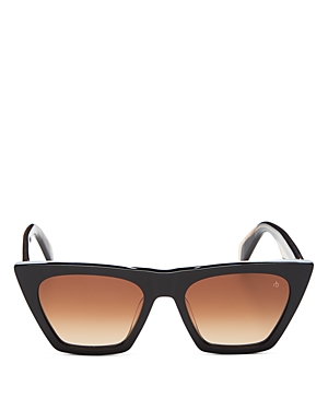 Rag & Bone 51mm Cat Eye Sunglasses In Blackbeig/brown Gradient