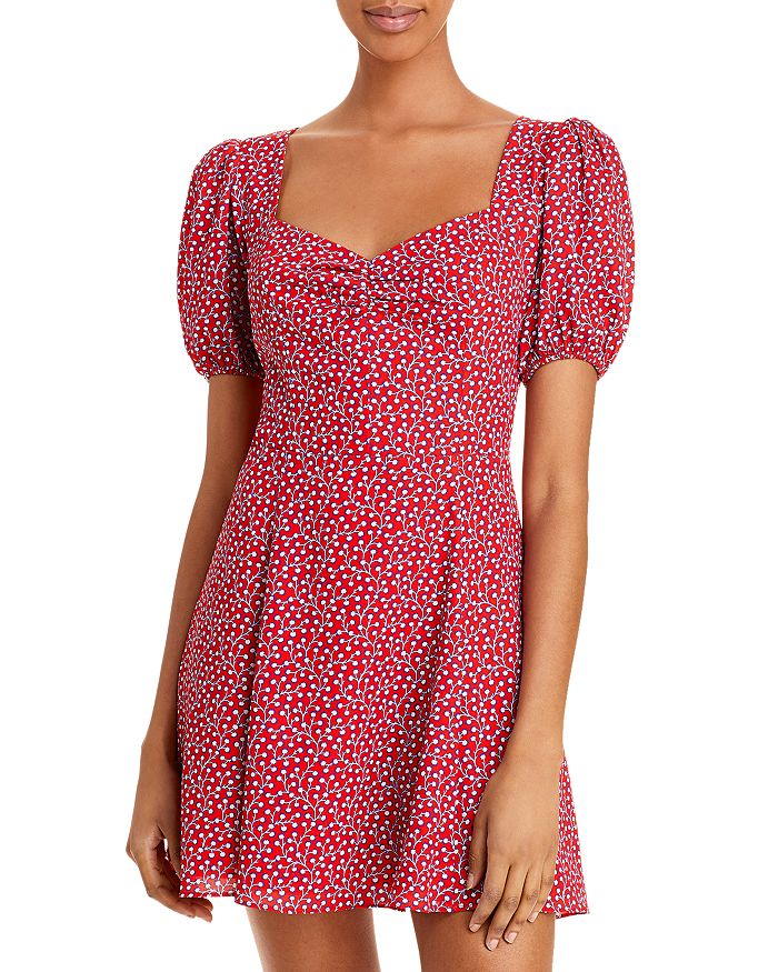 FRENCH CONNECTION ELAO FLORAL PRINT PUFF SLEEVE DRESS,71QFA