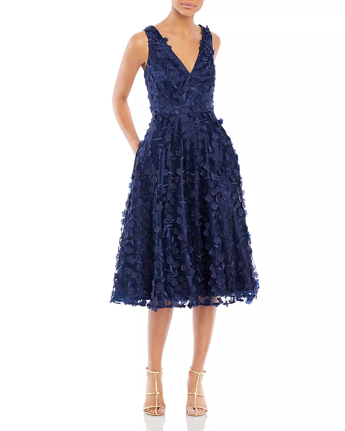 bloomingdales.com | V Neck Fit & Flare Dress