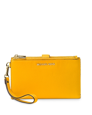 MICHAEL MICHAEL KORS ADELE DOUBLE ZIP LEATHER IPHONE 7 PLUS WRISTLET 32T7GAFW4L