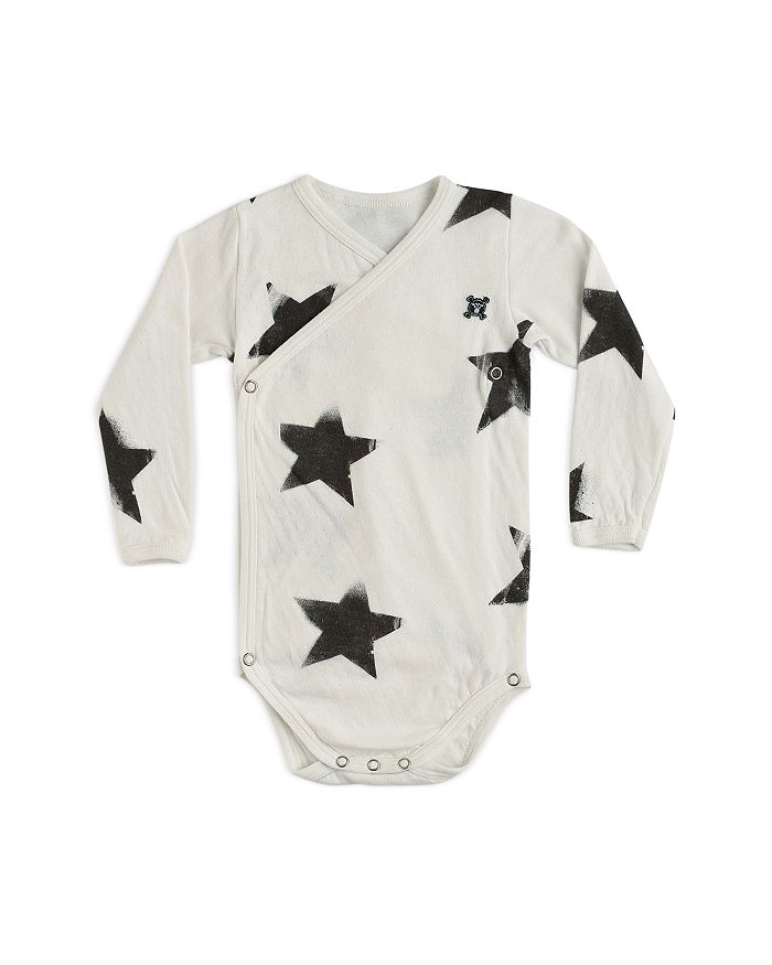 Nununu Unisex Cotton Star Envelope Bodysuit - Baby In White