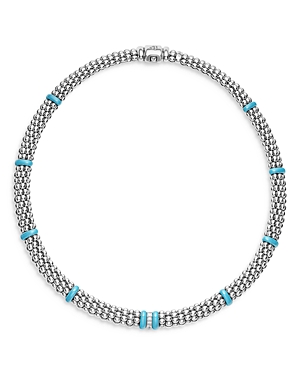 Shop Lagos Blue Caviar & Diamond Sterling Silver Rope Necklace, 18 In Silver/blue
