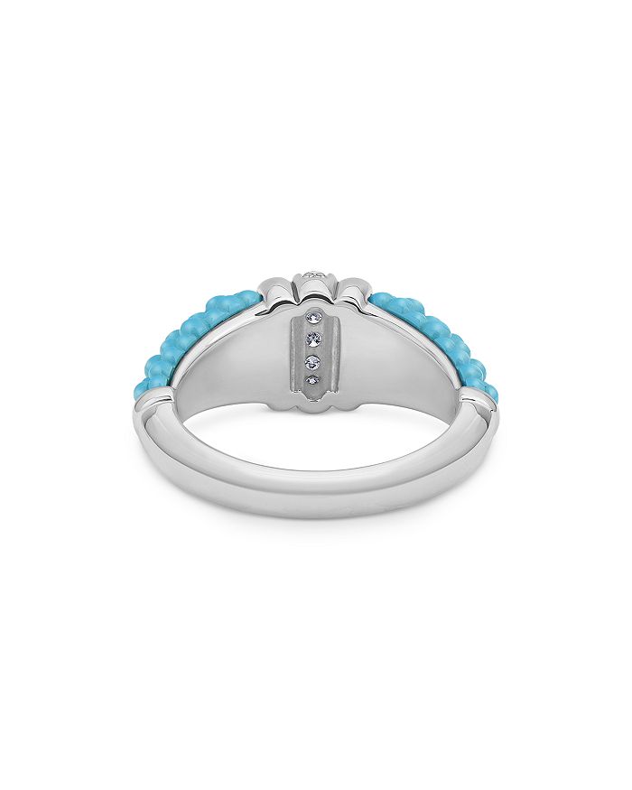 Shop Lagos Sterling Silver Blue Caviar & Diamond Tapered Ring