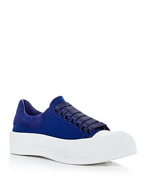Alexander Mcqueen Women's Deck Plimsoll Low Top Sneakers In Blue/white