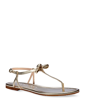 kate spade new york Women's Piazza Knotted Bow Patent Leather Thong Sandals