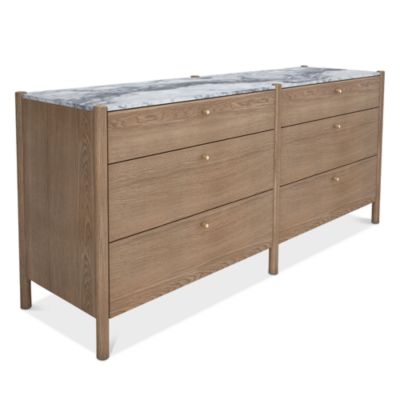 Jules White Oak 6 Drawer Dresser