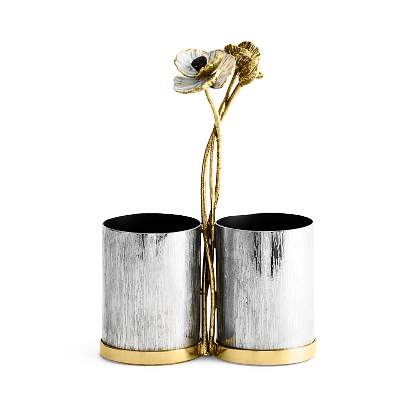Michael Aram Anemone Cutlery Caddy In Silver