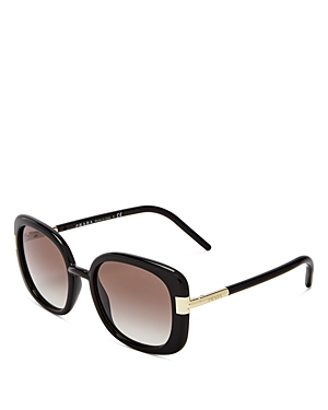 Prada Pillow 53mm Gradient Round Sunglasses In Black /gray Gradient